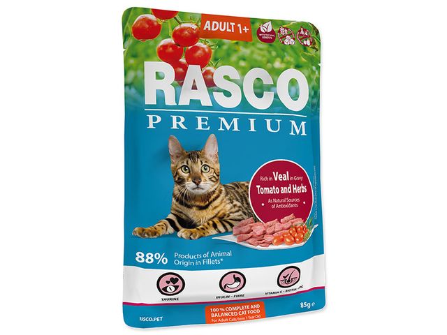 Obrázek produktu Kapsička Rasco Premium Cat Adult Veal in Gravy 85g