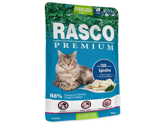 Obrázek produktu Kapsička Rasco Premium Cat Adult Sterilized Cod in Gravy 85g
