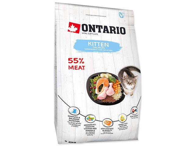 Obrázek produktu Granule pro kočky Ontario Kitten Salmon 2 kg