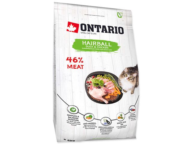Obrázek produktu Granule pro kočky Ontario Cat Hairball 2 kg