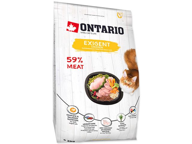Obrázek produktu Granule pro kočky Ontario Cat Exigent 2 kg