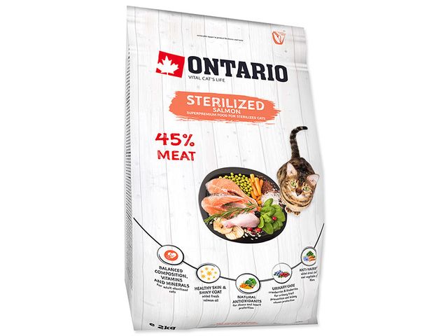 Obrázek produktu Granule pro kočky Ontario Cat Sterilised Salmon 2kg