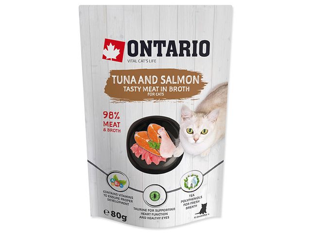 Obrázek produktu Kapsička Ontario Tuna and Salmon in Broth 80g