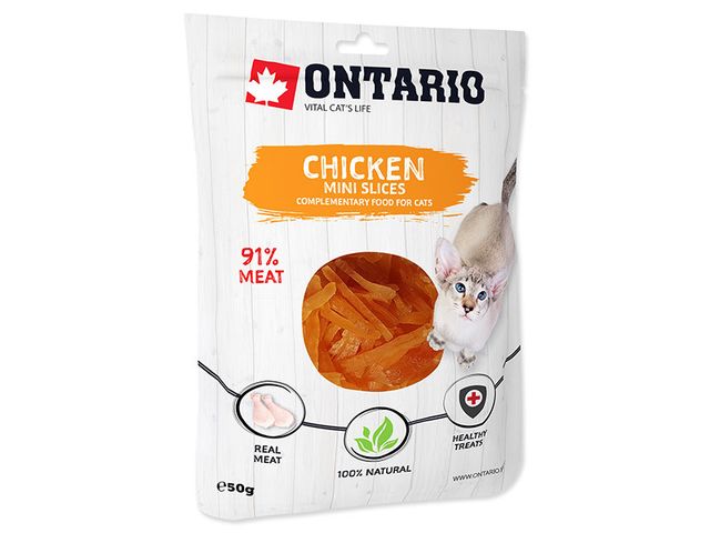 Obrázek produktu Pamlsek Ontario Mini Chicken Slices 50 g
