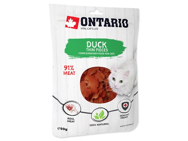 Obrázek produktu Pamlsek Ontario Duck Thin Pieces 50 g