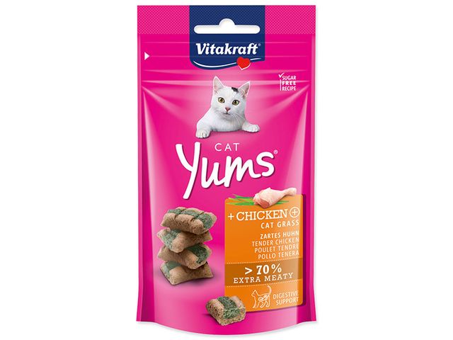 Obrázek produktu Pochoutka Vitakraft Cat Yums kuře s kočičí trávou 40g