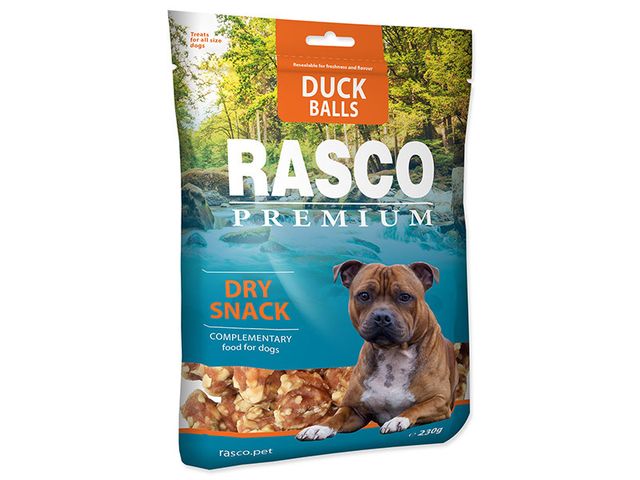 Obrázek produktu Pochoutka Rasco Premium koule z kachního masa a bůvoloviny 230g
