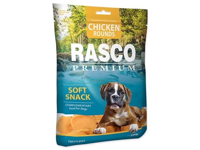 Obrázek produktu Pochoutka Rasco Premium kolečka z kuřecího masa 230g