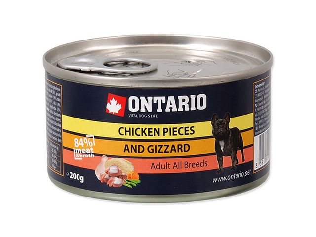 Obrázek produktu Konzerva Ontario Chicken Pieces + Gizzard 200g