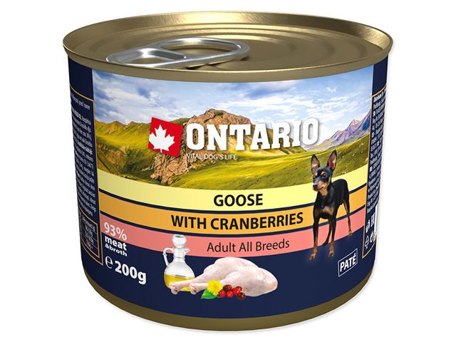 Obrázek produktu Konzerva Ontario Goose, Cranberries, Dandelion and linseed oil 200g