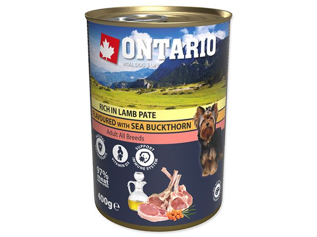 Obrázek produktu Konzerva Ontario Pate Rich in Lamb Flavoured with Sea Buckthorn 400g