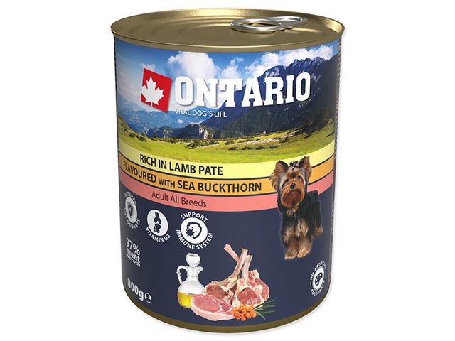 Obrázek produktu Konzerva Ontario Pate Rich in Lamb Flavoured with Sea Buckthorn 800g