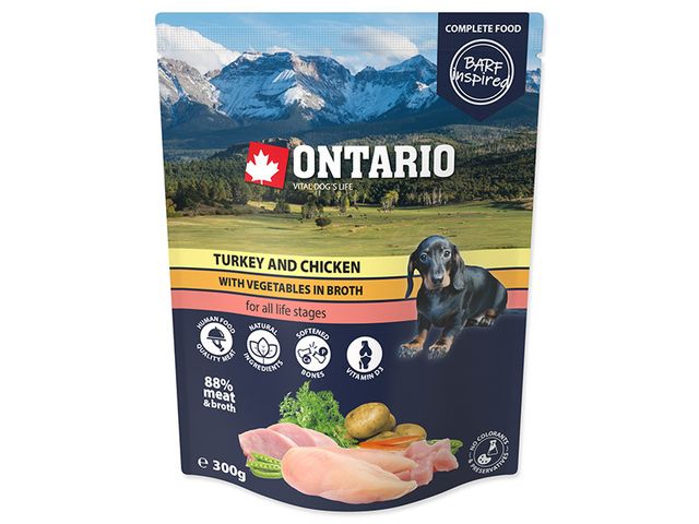 Obrázek produktu Kapsička Ontario krůta+kuře se zeleninou ve vývaru 300g