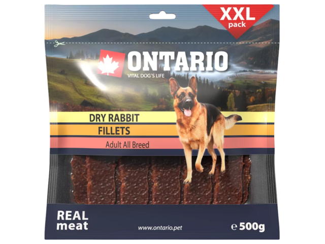 Obrázek produktu Tyčinka na žvýkání Ontario Snack Dry Rabbit Fillet 500g