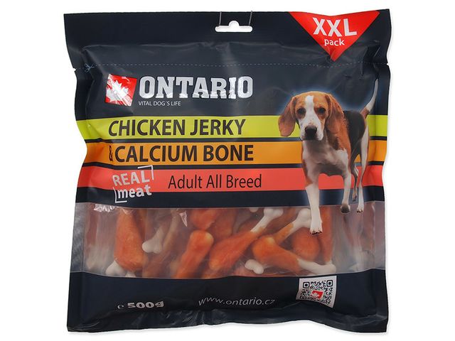 Obrázek produktu Tyčinka na žvýkání Ontario Snack Chicken Jerky + Calcium 500g