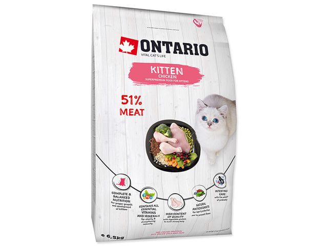 Obrázek produktu Granule Ontario Kitten Chicken 6,5kg