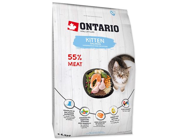 Obrázek produktu Granule Ontario Kitten Salmon 6,5kg