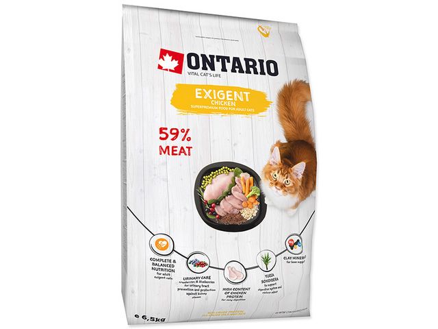 Obrázek produktu Granule Ontario Cat Exigent 6,5kg