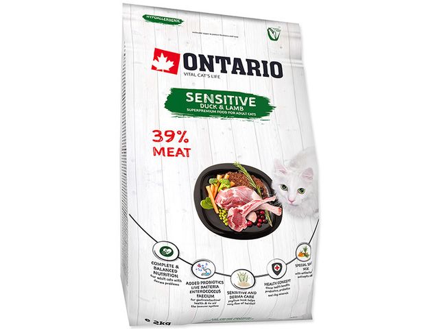 Obrázek produktu Granule Ontario Cat Sensitive/Derma 2kg