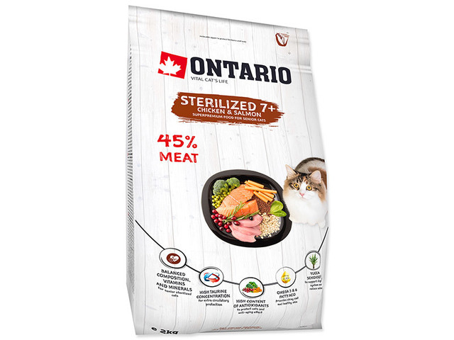 Obrázek produktu Granule Ontario Cat Sterilised 7+ let, 2kg