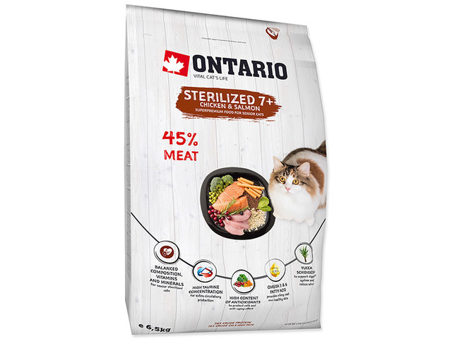 Obrázek produktu Granule Ontario Cat Sterilised 7+ let, 6,5kg