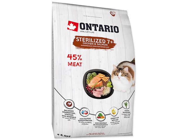 Obrázek produktu Granule Ontario Cat Sterilised 7+ 6,5kg