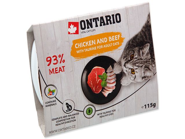Obrázek produktu Konzerva ONTARIO vanička Chicken with Beef 115g