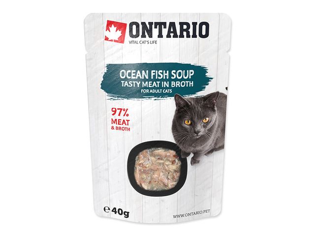 Obrázek produktu Konzerva Ontario Cat Soup Ocean Fish with vegetables 40g