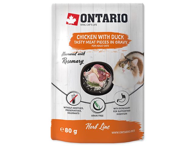 Obrázek produktu Kapsička Ontario Herb - Chicken with Duck, Rice and Rosemary 80g