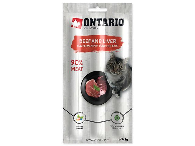 Obrázek produktu Pamlsek ONTARIO Stick for cats Beef&Liver 3x5g