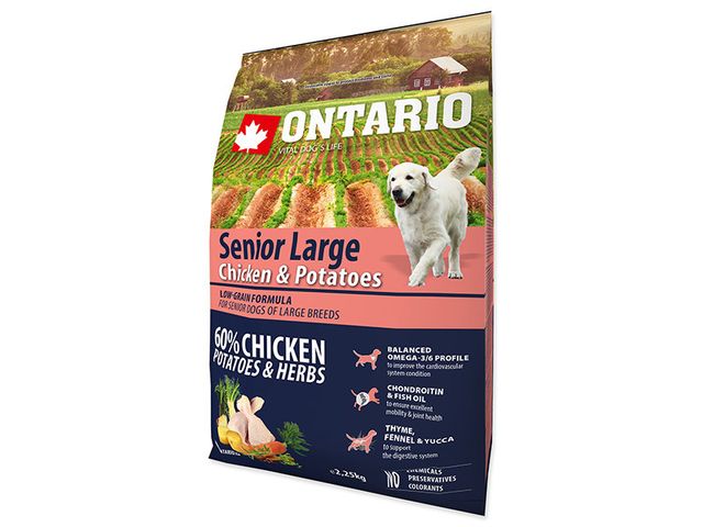 Obrázek produktu Granule Ontario Senior Large Chicken & Potatoes 2,25kg