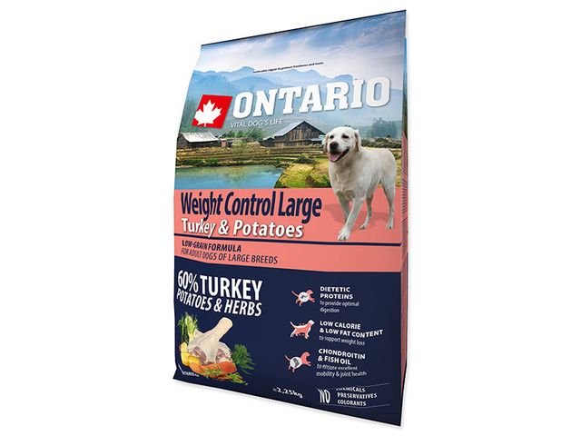 Obrázek produktu Granule Ontario Large Weight Control Turkey & Potatoes 2,25kg
