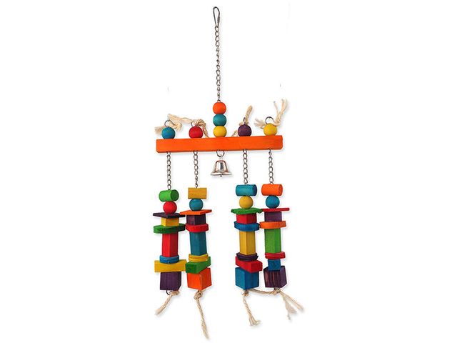 Obrázek produktu Hračka BJ závěsná s barevnými dřívky a zvonečkem 55x20 cm