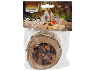 Miska NL Nibble plněná ovocem dřevěná 120g