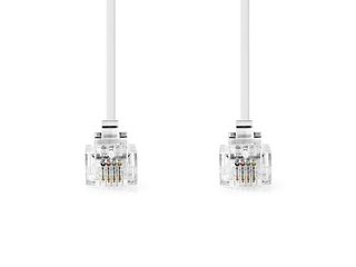 Kabel telefonní plochý, zástrčka RJ11, 2 m