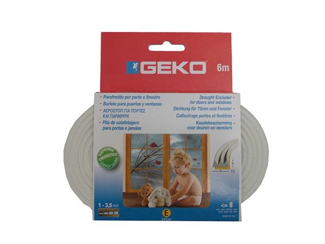 Obrázek produktu Těsnění do oken bílé samolepící EPDM guma 9x4mm/ 6m E-profil GEKO