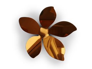 Dekorace samolepící 3D, Bronzové květy, 8 ks v balení