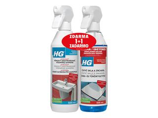 HG extra silný pěnový odstraňovač vodního kamene + HG čistič skla a zrcadel