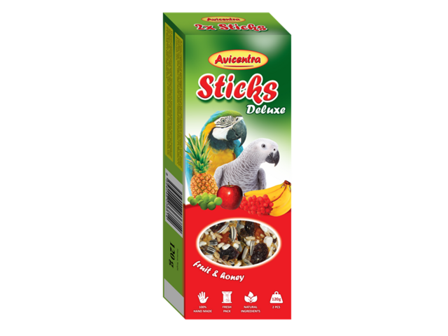 Obrázek produktu Tyčinka Avicentra Deluxe velký papoušek, s ovocem a medem 2ks