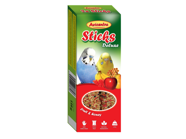 Obrázek produktu Tyčinka Avicentra Deluxe andulka, s ovocem a medem 2ks