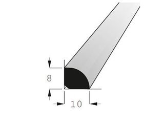 Lišta rohová vnitřní borovice 10x8mm, délka 70cm