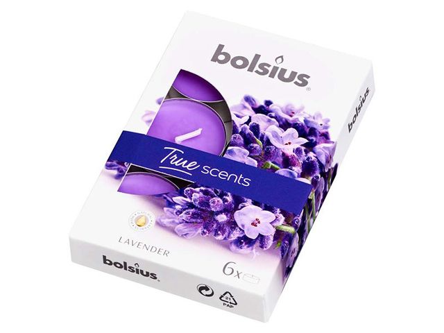 Obrázek produktu Svíčka vonná čajová Lavender, 6ks, Bolsius