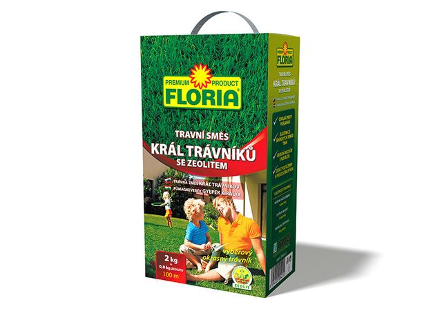 Obrázek produktu Travní směs Král trávníků 2kg + 0,8kg Zeolitu, Floria