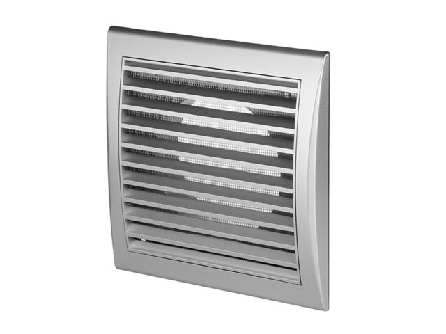 Obrázek produktu Mřížka větrací s rámem a síťov. 138 x 138 mm, Elegant s napoj. pr.100, stříbrná
