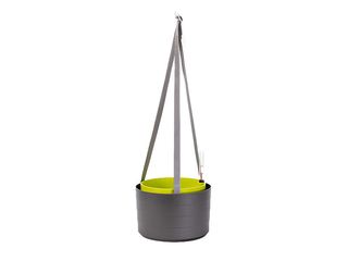 Květináč samozavlažovací Berberis, antracit + zelená, 30 cm trojzávěs