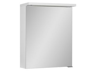 Skříňka zrcadlová Ela 50 s LED osvětlením, bílá, lesk, 50x62x24