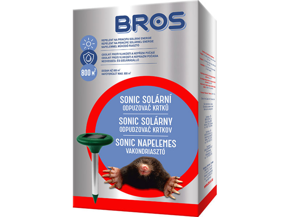 Odpuzovač krtků solární Sonic, BROS. EAN: 5904517322929