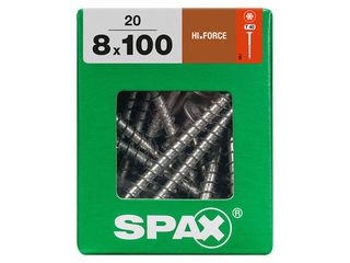 Vrut 8x100, HI.FORCE, talířová hlava, T-STAR plus, WIROX, 20 ks (XL)