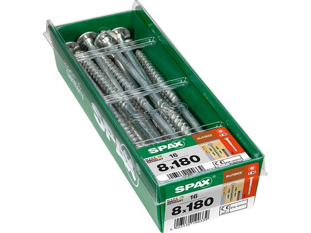 Obrázek produktu Vrut 8x180, HI.FORCE, talířová hlava, T-STAR plus, WIROX, 16 ks (L)