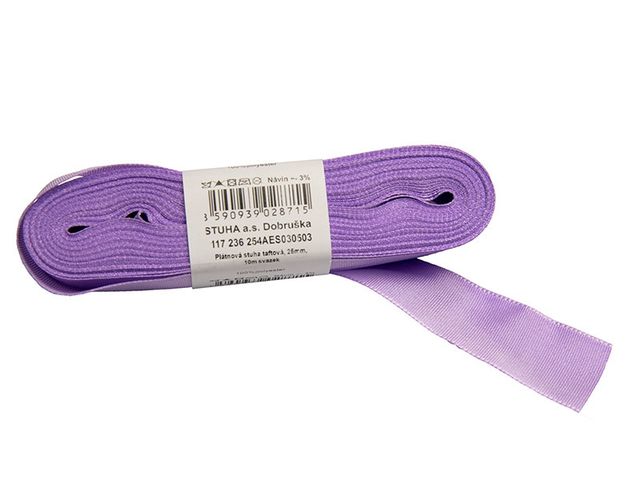 Obrázek produktu Stuha plátnová taftová sv.fialová 25mm, svazek 10m
